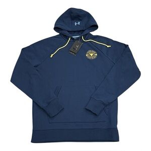 Under Armour Project Rock Blue Gym Workout Pullover Hoodie Sweatshirt Mens M